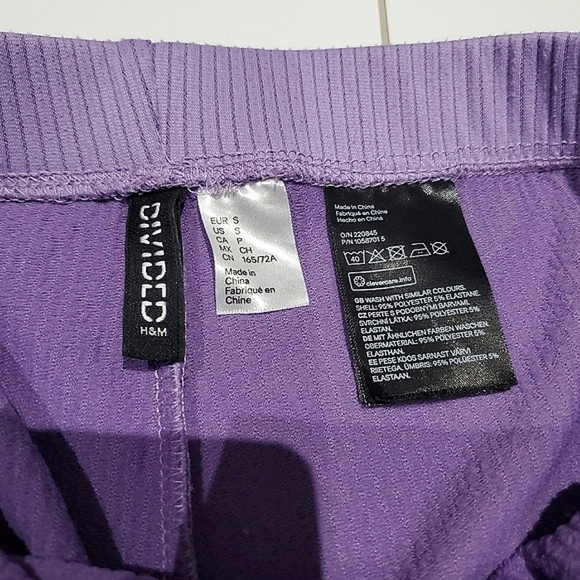 Purple Flare Rib-knit Pants with Lettuce Trim - Picture 9 of 14